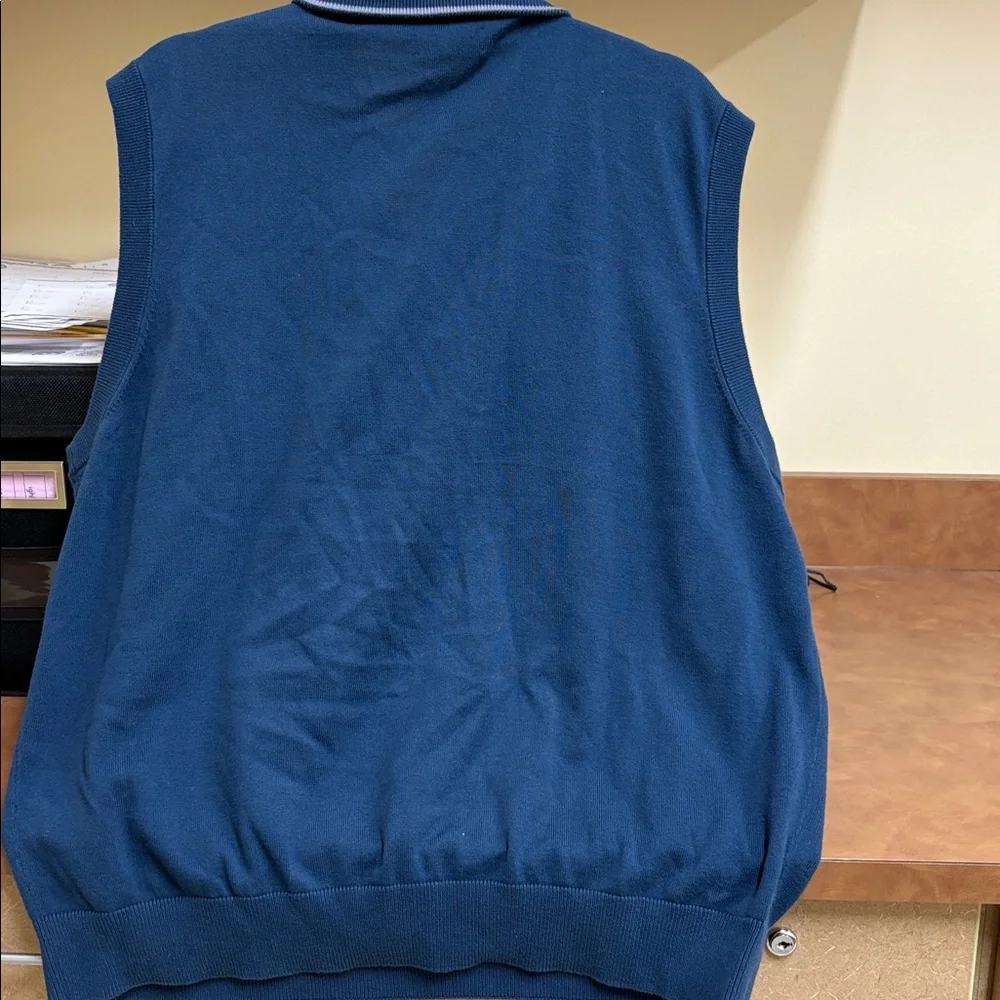 Callaway V Tech Men's Navy 1/4 Zip-Up Sweater Vest 100% Cotton Size‎ XL